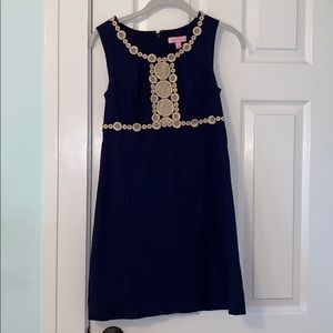 Lilly Pulitzer blue & gold dress